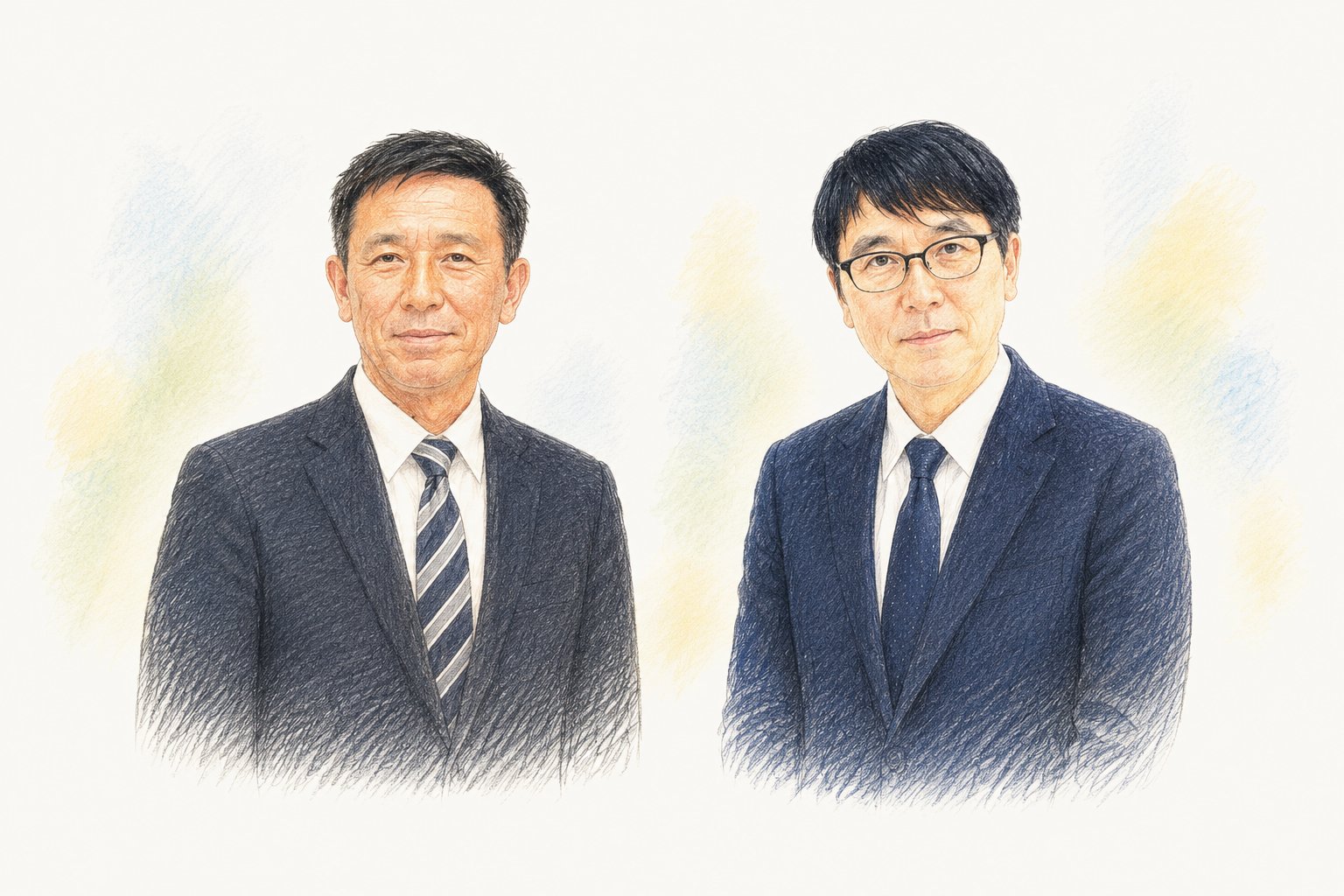 ユーエスハウジングの役員(左:専務取締役 臼井元章/右:代表取締役 臼井嘉英)